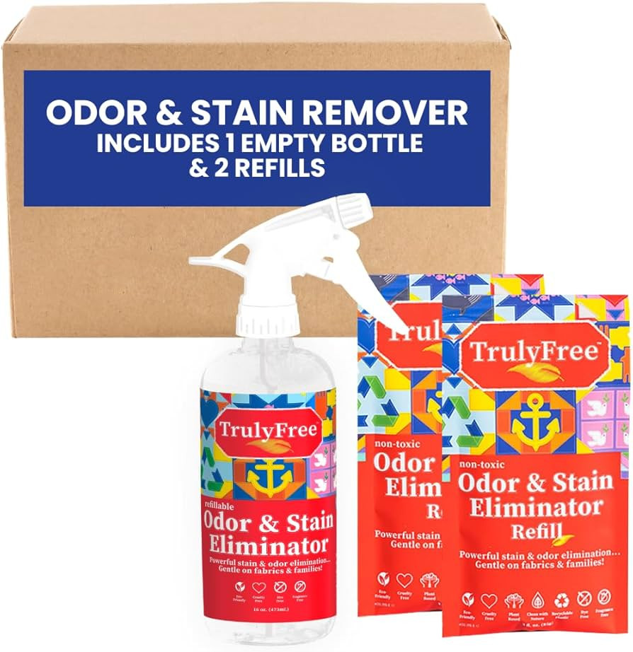 2-Pack TrulyFree Odor & Stain Eliminator - Odor and Stain Remover for Upholstery, Dog Pee, etc - ... | Amazon (US)