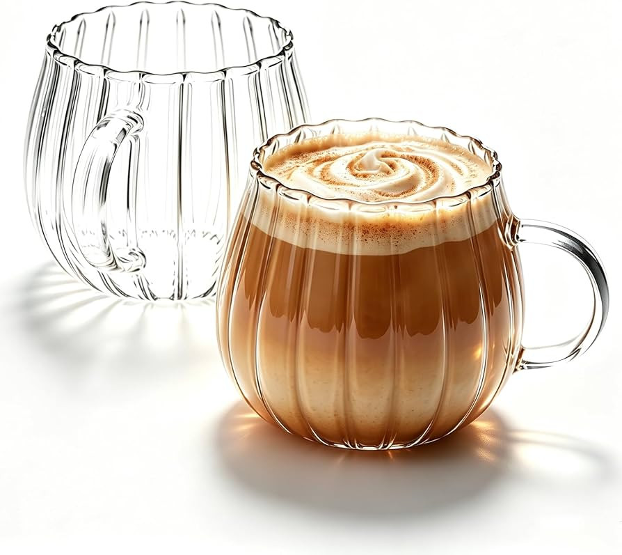 Clear Classic Glass Halloween Cups with Handle 12 Oz- Heat-Resistant Cute Pumpkin Coffee Mugs for... | Amazon (US)