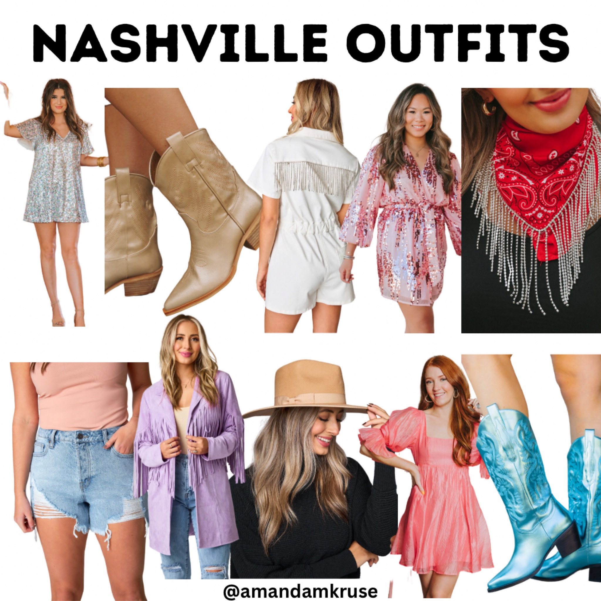 Country concert. Concert outfit. Nashville outfit. Sequin dress. Cowgirl boots. Denim shorts. Cowgirl hat. Metallic boots.

#LTKSeasonal #LTKunder100 #LTKshoecrush