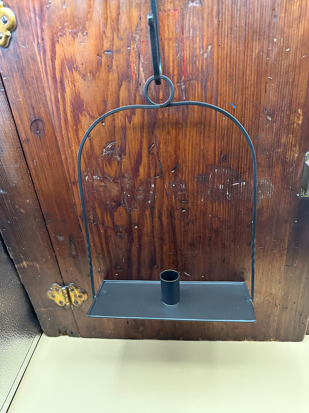 Black Wrought Iron Hanging Taper Holder | Etsy (US)