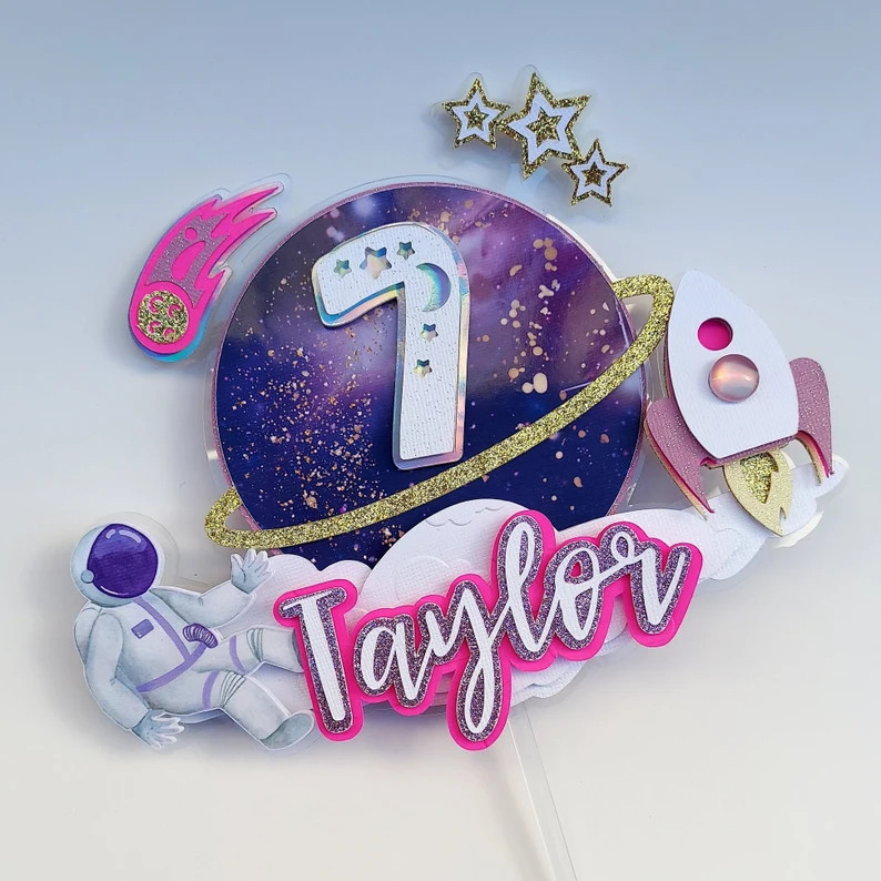 Two the Moon Cake Topper Space Cake Topper Rocket Ship Cake - Etsy | Etsy (US)