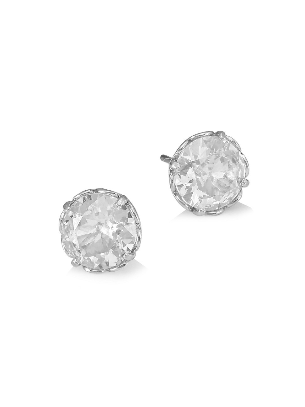 Women's That Sparkle Round Earrings - Clear Silver | Saks Fifth Avenue