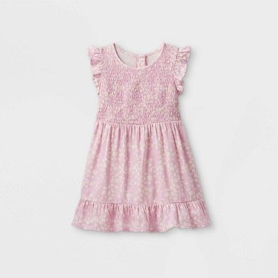 Toddler Girls' Sleeveless Smocked Floral Dress - Cat & Jack™ Purple | Target