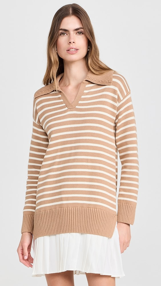 English Factory Striped Mixed Media Pleated Dress | Shopbop | Shopbop