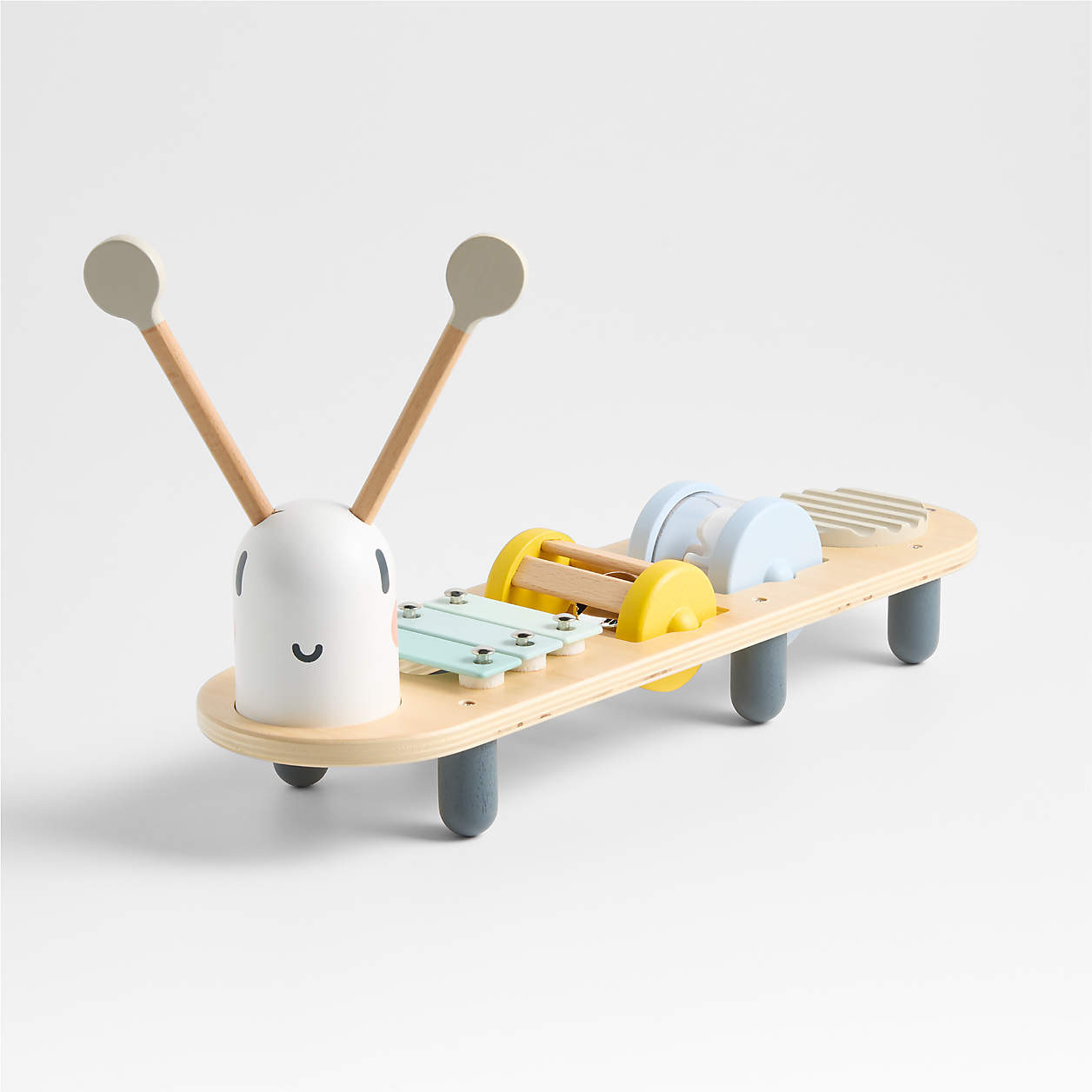 Janod Sweet Cocoon Wooden Caterpillar Kids Music Stand | Crate & Kids | Crate & Barrel