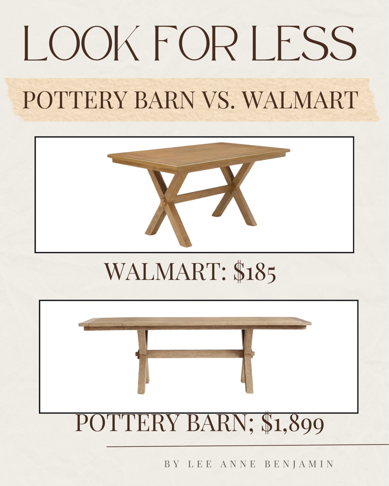 Pottery Barn look for less table at Walmart!!

#LTKHome #LTKSaleAlert #LTKFindsUnder100