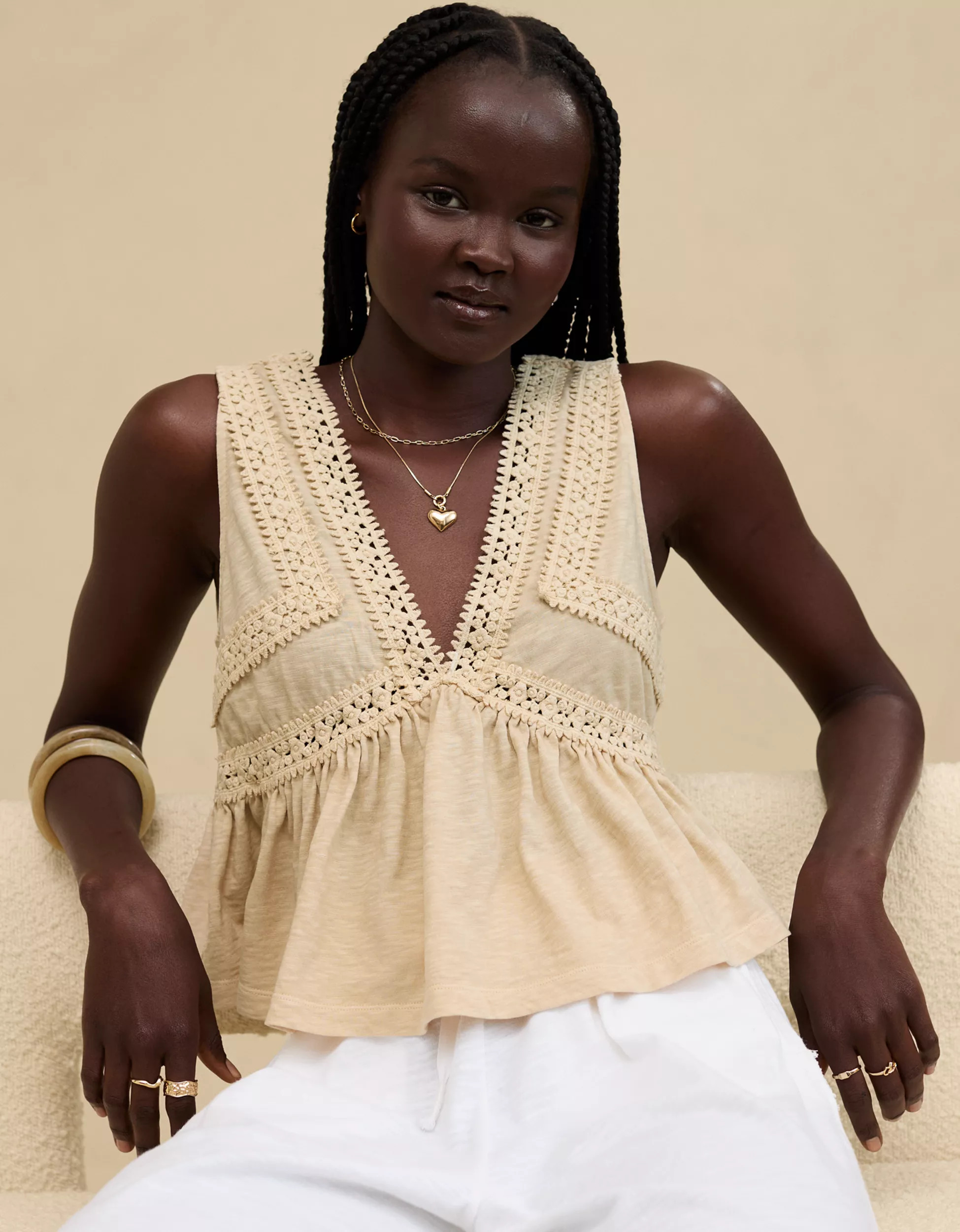 Aerie Summer House Peplum Tank Top | American Eagle Outfitters (US & CA)