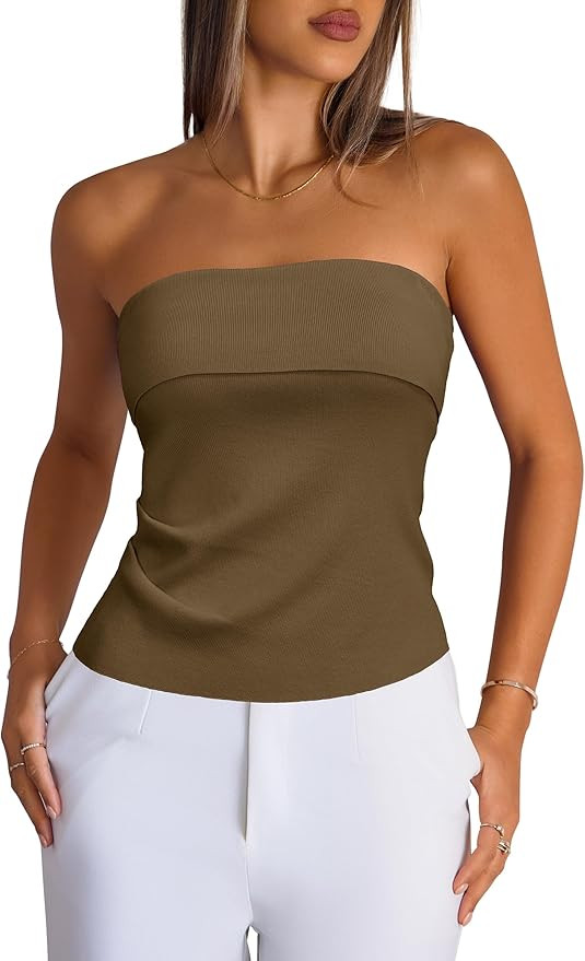 Arach&Cloz Women's Silk Blend Non See Through Non Slip Fall Fashion Tube Top 2025 | Amazon (US)