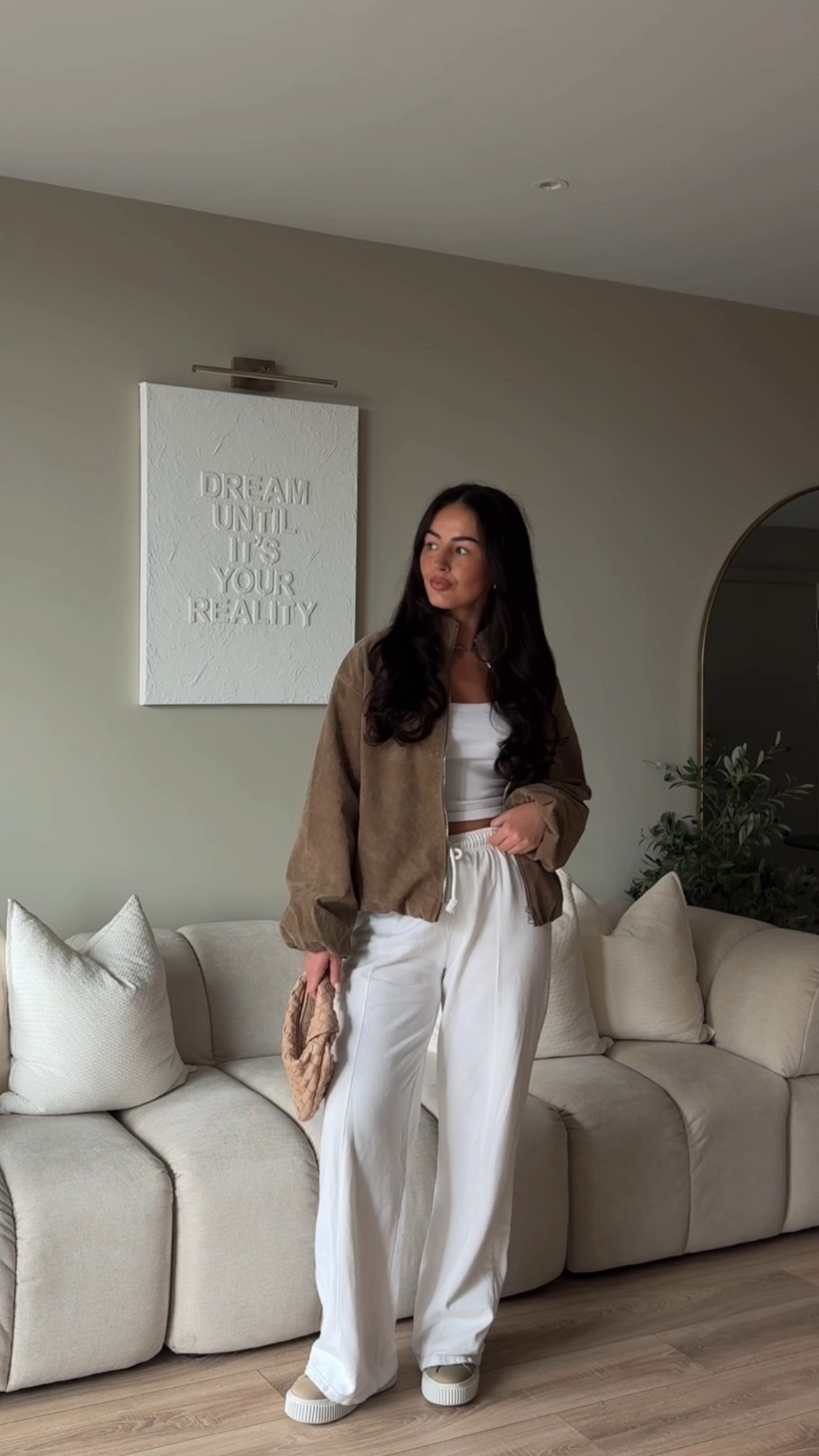 Suede bomber, suede jacket, PLT jacket, autumn jackets, wide leg trousers, autumn outfits 

#LTKstyletip #LTKuk #LTKautumn