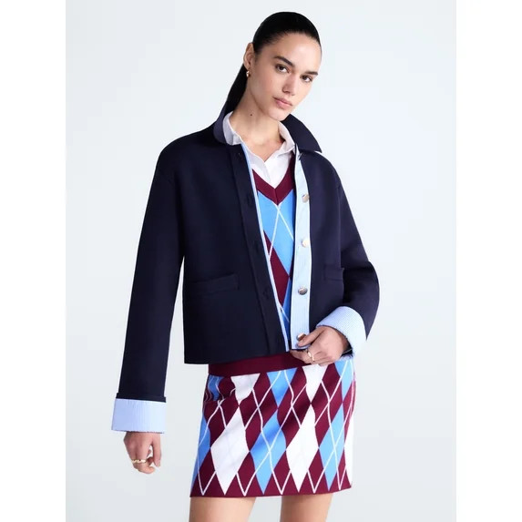 Free Assembly Women's Cropped Sweater Jacket, Sizes XS-XXL | Walmart (US)