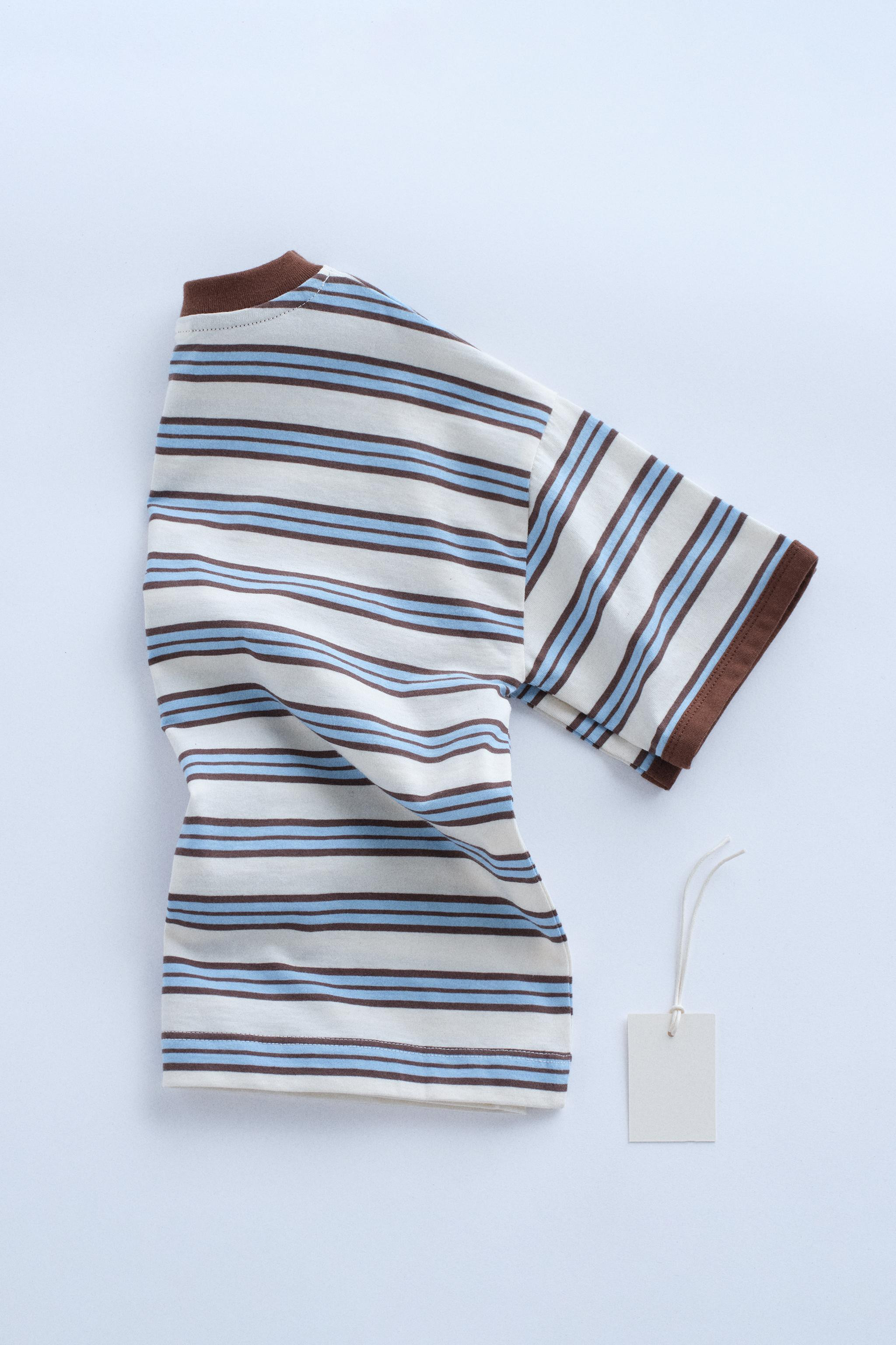 TIMELESZ - CONTRAST TRIM STRIPED T-SHIRT | Zara US