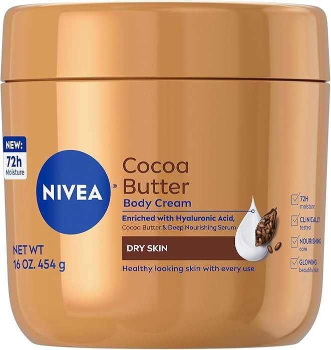 NIVEA Cocoa Butter Body Cream with Deep Nourishing Serum, Cocoa Butter Cream for Dry Skin, 16 Oun... | Amazon (US)