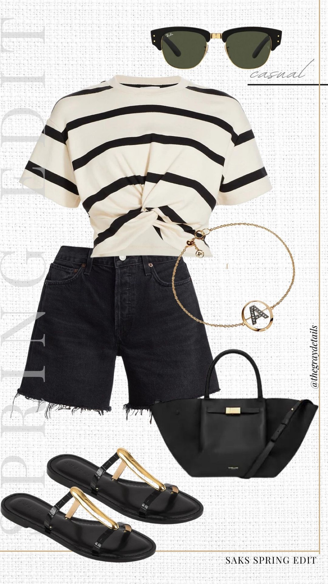 Casual outfit all 25% off saks friends and family 

Striped tee
Agolde parker jean shorts
Demiller bag

#LTKsalealert #LTKstyletip #LTKFind
