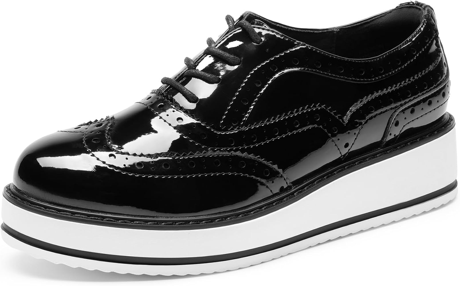 DREAM PAIRS Women's Platform Oxfords Lace-up Wingtips Round Toe Dress Shoes | Amazon (US)