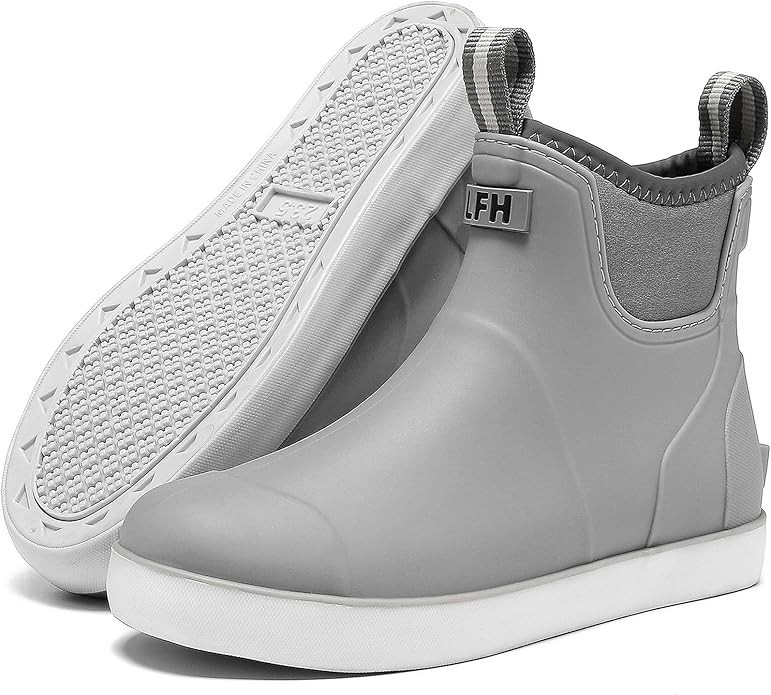 Women's Deck Boots, Waterproof Ankle Rain Boots with Anti-Slip Traction, Rubber Garden & Fishing ... | Amazon (US)