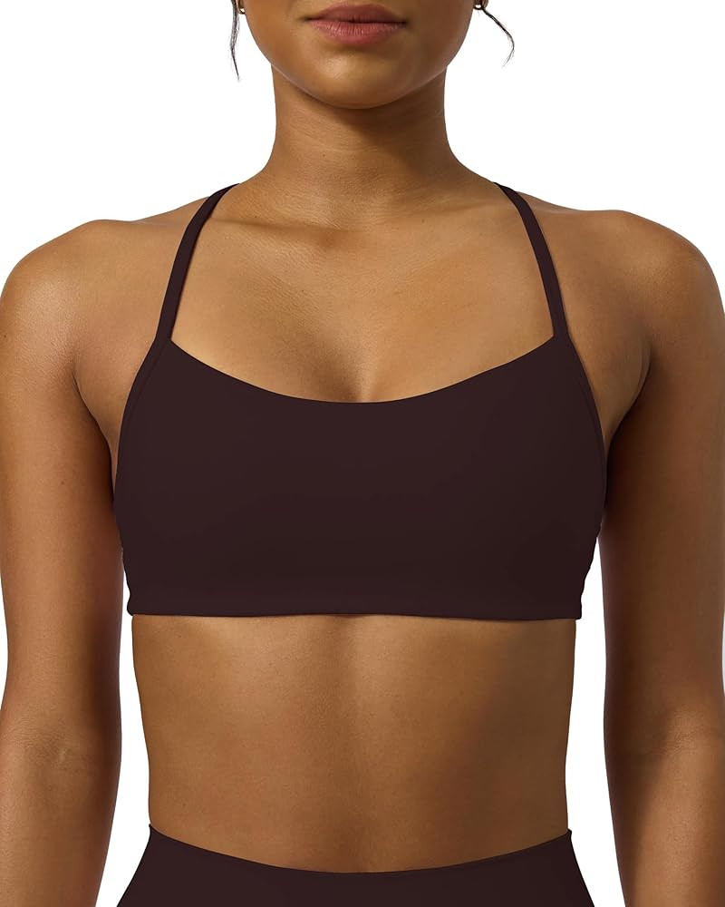 PAVOI ACTIVE Yoga Racerback Bras for Women - Buttery Soft Low Support Scoop Neck Y-Back Thin Stra... | Amazon (US)