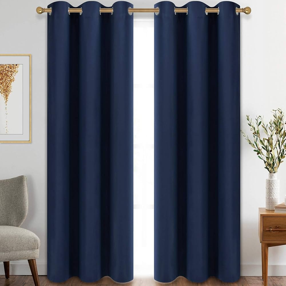 Diraysid Blackout Curtains for Bedroom Grommet Thermal Insulated Room Darkening Curtains (42 x 84... | Amazon (US)