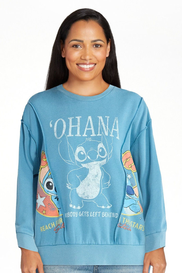 Disney Stitch 'Ohana Women's Graphic Crewneck Sweatshirt, Sizes XXS-XXL | Walmart (US)