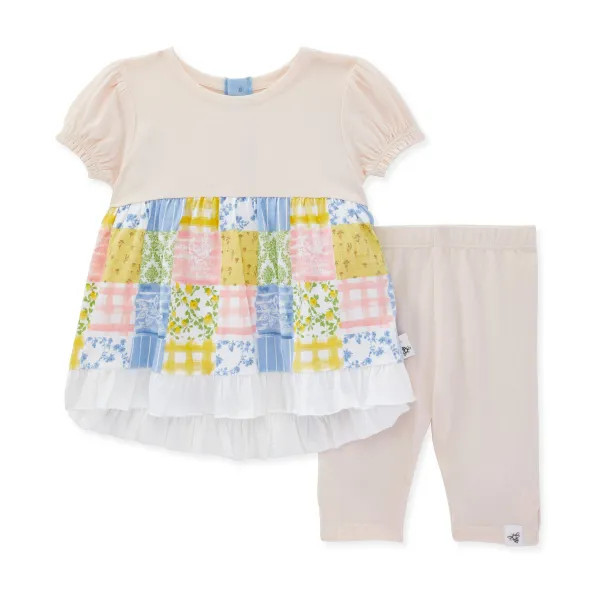Patchwork Quilt Organic Tunic & Capri Legging Set | Burts Bees Baby
