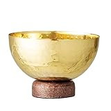 2.5"H Hammered Stainless Steel Condiment Bowl with Mango Wood Pedestal Base (AH1082) | Amazon (US)