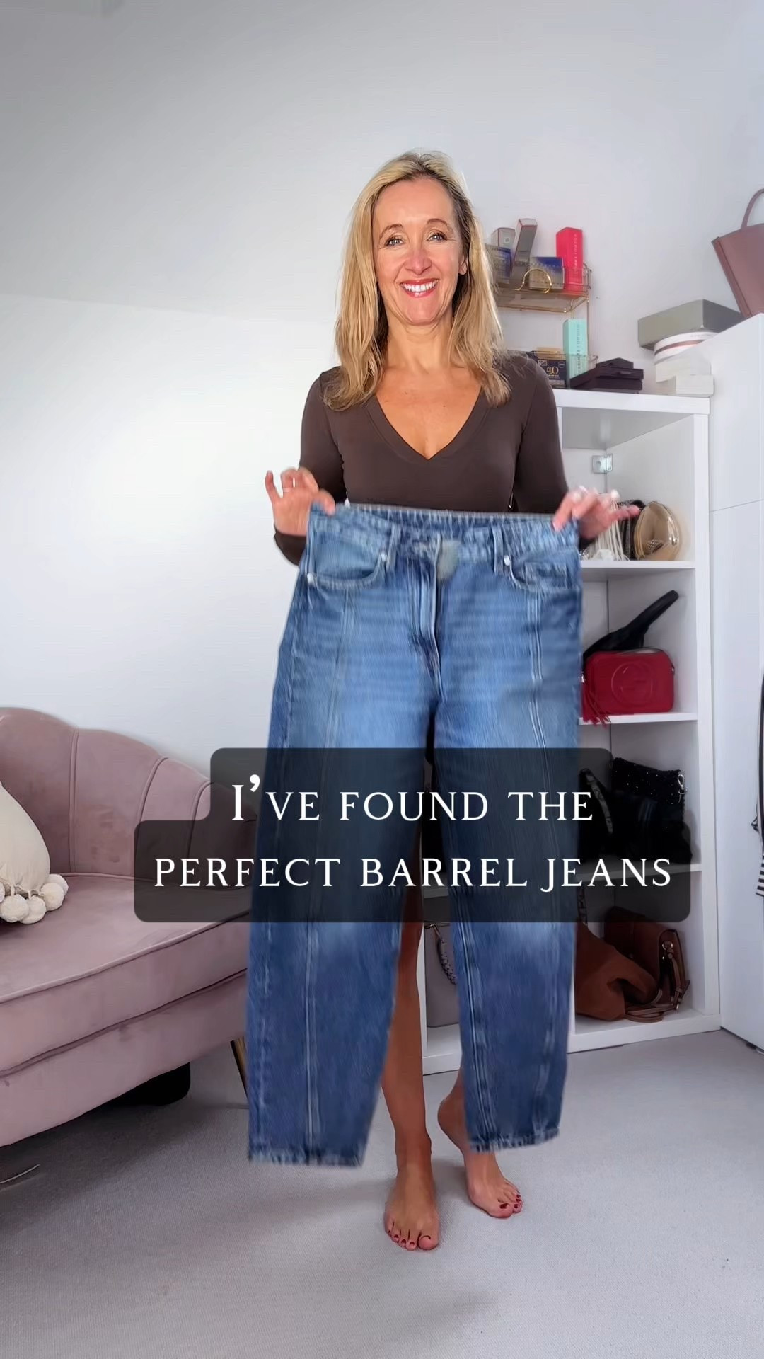 The perfect barrel jeans do exist 💙.
Not too wide, fitted on the hips and super soft 

#LTKuk #LTKover50style #LTKstyletip