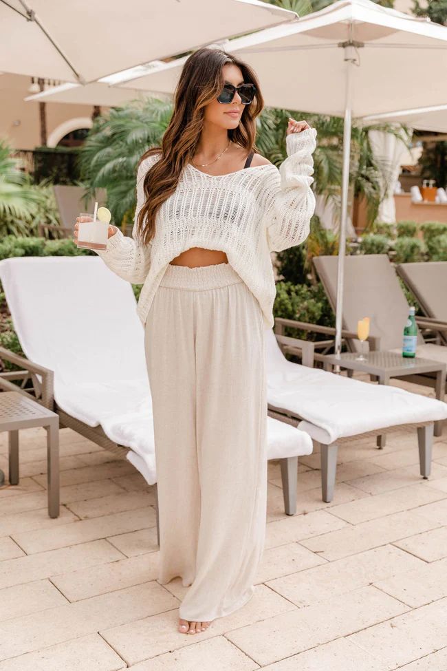Find A Getaway Cream Sweater | Pink Lily