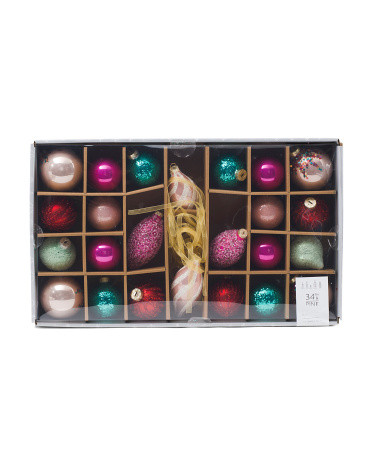 24Pk Glass Ornaments | TJ Maxx