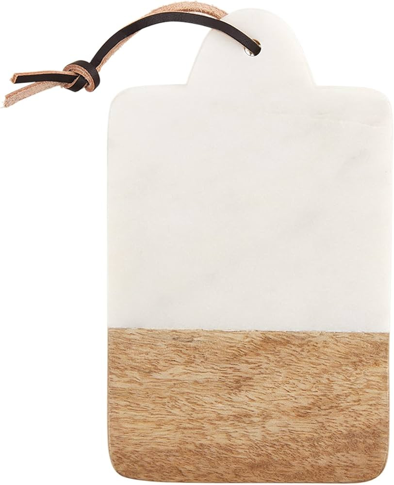 Mud Pie Mini Marble and Wood Cheese Board, Rectangle, 4.5" x 7.5" White | Amazon (US)