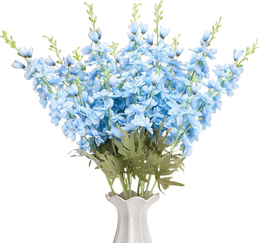 10 Pcs Delphinium Artificial Flowers for Decoration, 33.86 Inch Long Stem Larkspur Fake Flowers L... | Amazon (US)