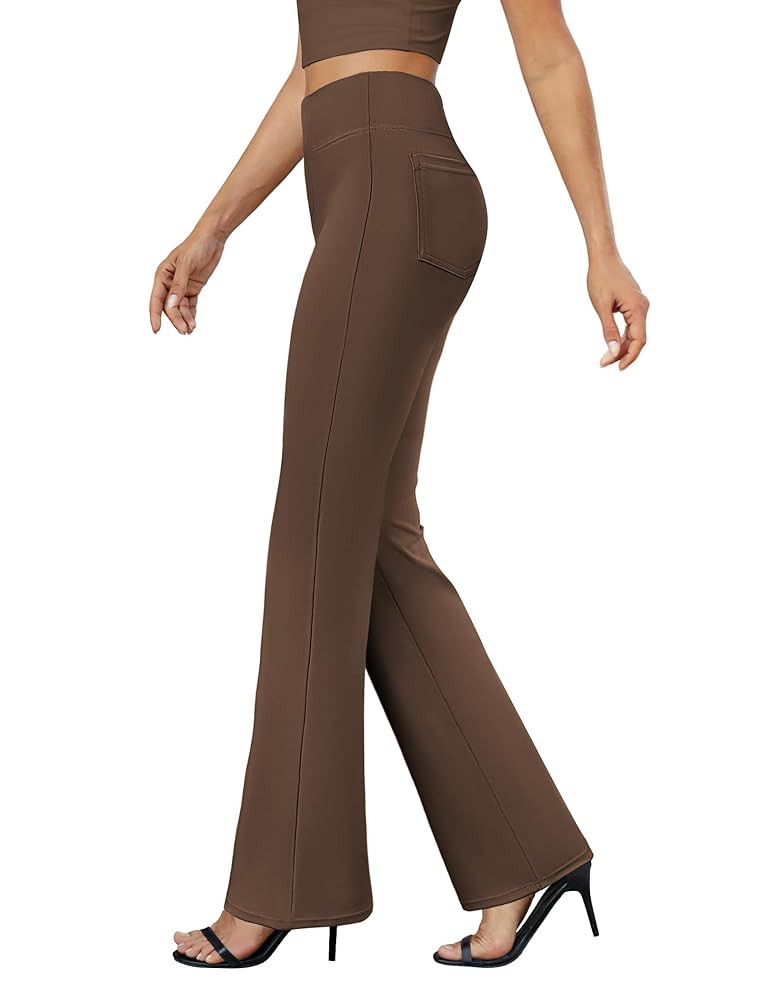 Womens Bootcut Dress Pants Business Casual Work Pants with Pockets High Waist Stretchy Trousers P... | Amazon (US)
