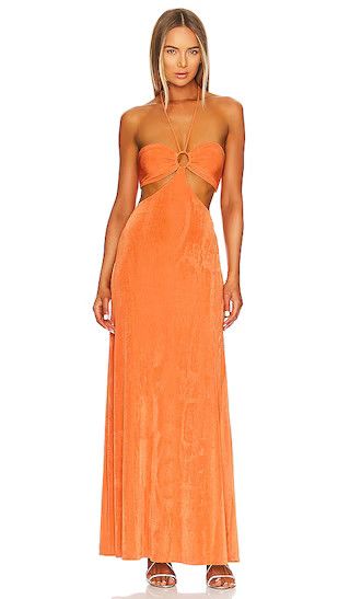 Ivy Maxi Dress in Clay Burnt Orange Dress Orange Maxi Dress Long Orange Dress Outfit Orange Outfit | Revolve Clothing (Global)