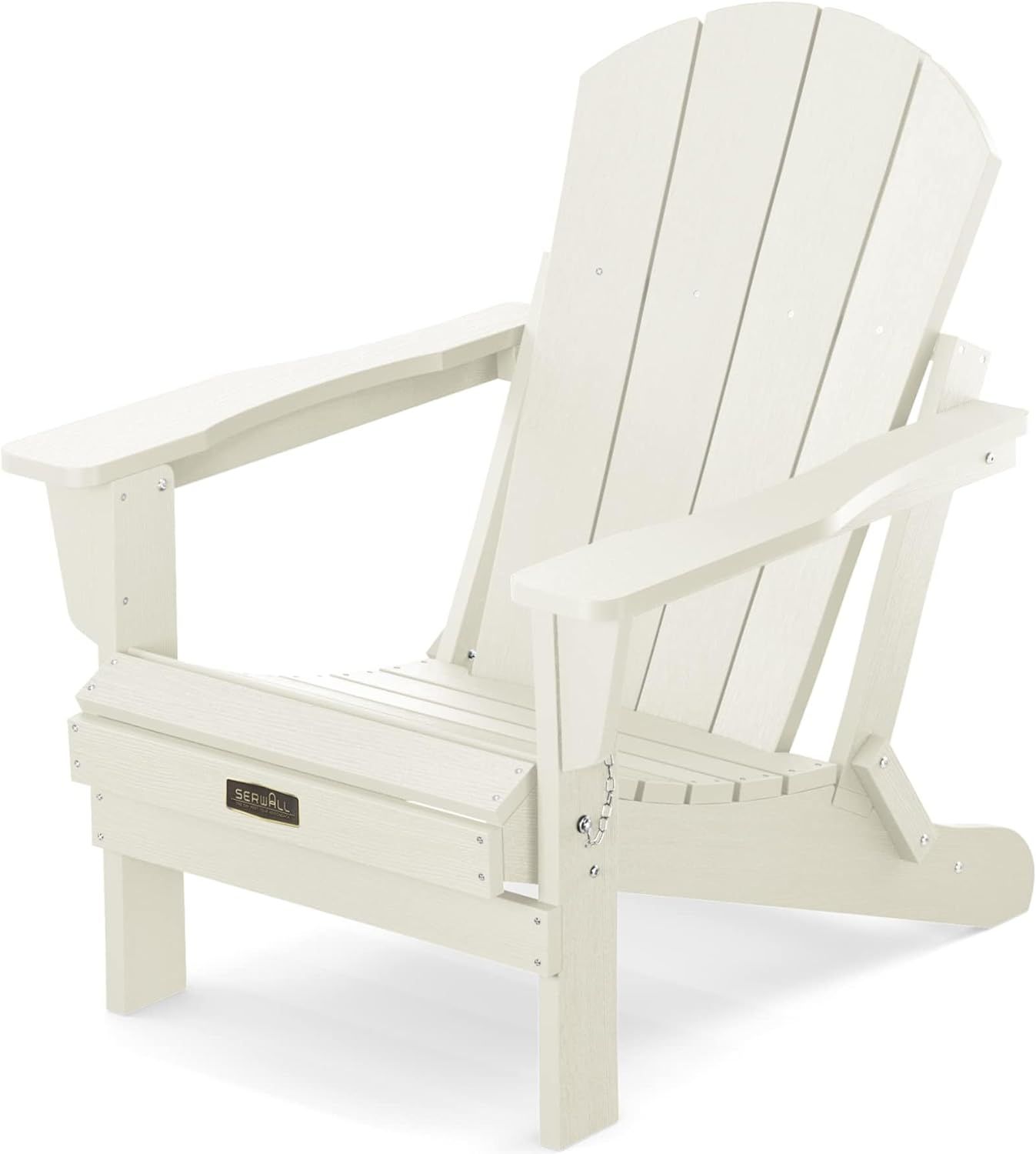 SERWALL Folding Adirondack Chair - HIPS Adirondack Chairs Outdoor Chairs Weather Resistant- White | Amazon (US)