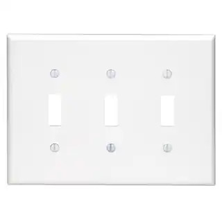 3-Gang White Toggle Nylon Standard Wall Plate (1-Pack) PJ3-W | The Home Depot