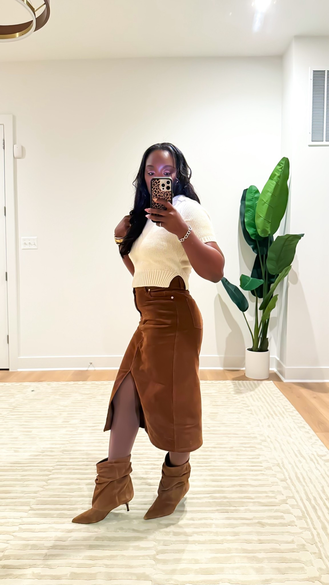 This look is perfect for Thanksgiving! I love neutrals and browns in the fall.  Thanksgiving outfit, fall outfit, ootd, Zara, Walmart fashion. Top is a medium and skirt is size 2 

#LTKFindsUnder50 #LTKHoliday #LTKootd