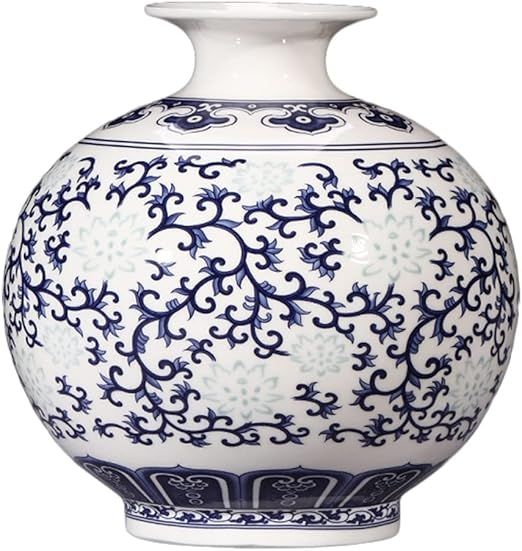ZHAOSHUNLI Vase Ceramic Vase New Chinese Living Room Home Wine Cabinet Decoration 16 * 16cm | Amazon (US)