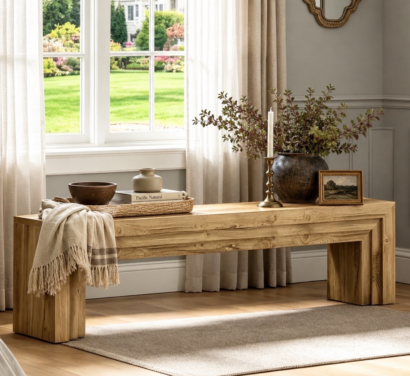 This bench is beautiful and huge. It’s at a great price, and there are so many places you could put this!

#LTKHome