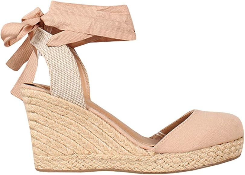 Ermonn Womens Espadrille Platform Wedge Sandals Open Toe Buckle Ankle Strap High Heel Summer Shoe... | Amazon (US)