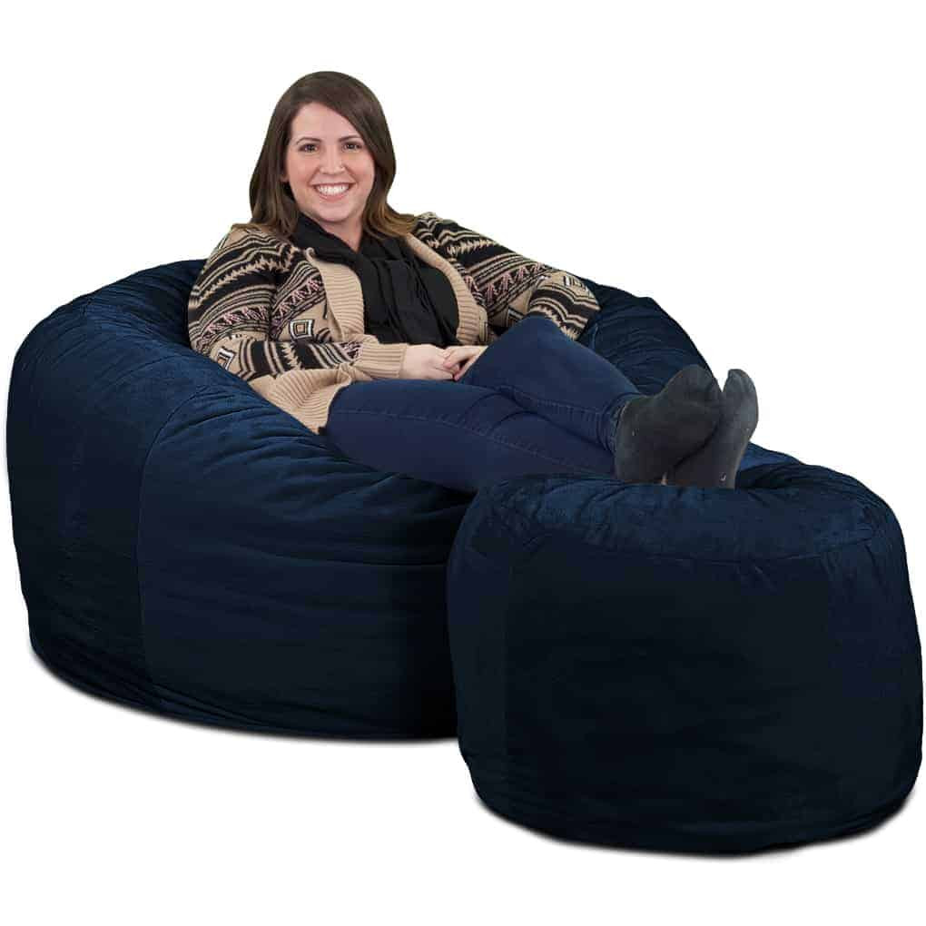 Chill Sack Bean Bag Chair, Memory Foam Lounger with Microsuede Cover, Kids, Adults, 4 ft, Royal B... | Walmart (US)