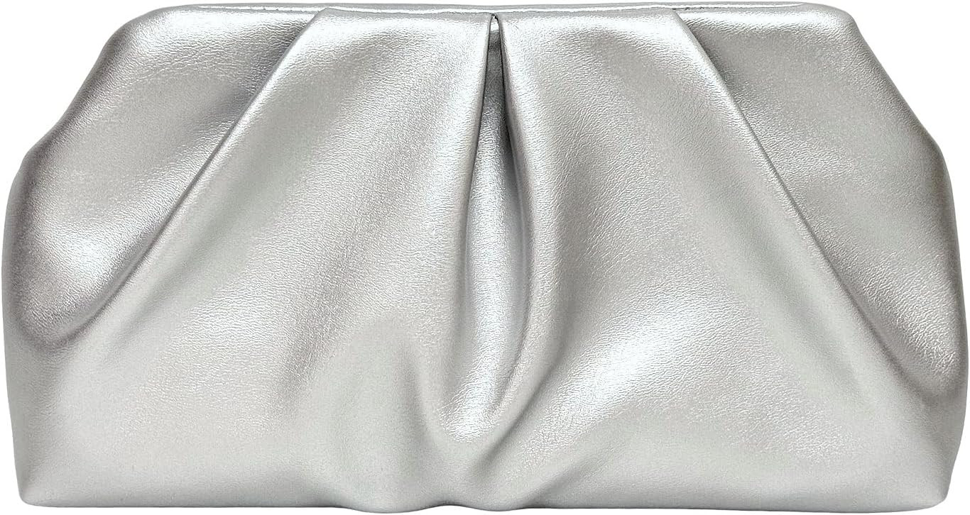Gripit Gold Clutch Purse for Women Ruched Dumpling Wedding Evening Bag | Amazon (US)