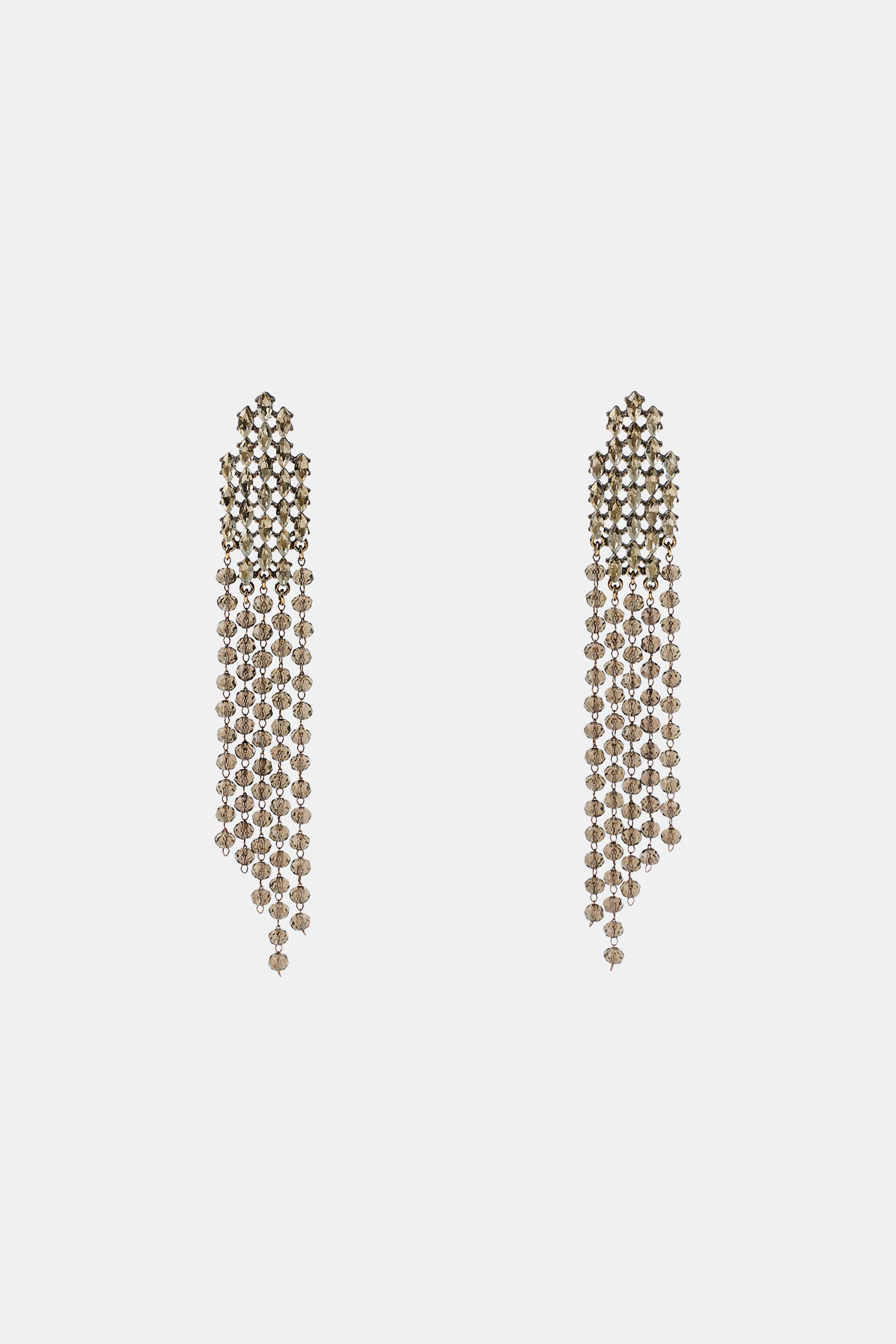 RHINESTONE DANGLE EARRINGS | Zara DE