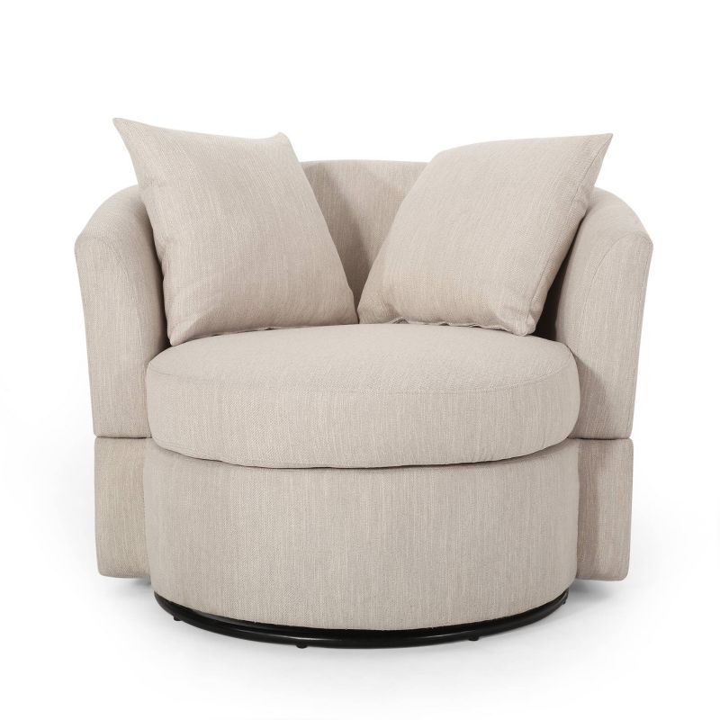 Smyrna Contemporary Upholstered Swivel Club Chair - Christopher Knight Home | Target
