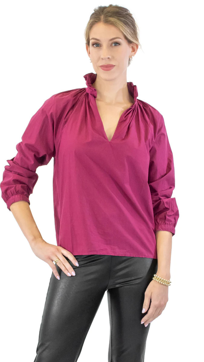 Josephine Parachute Blouse - Mulberry | Pearls