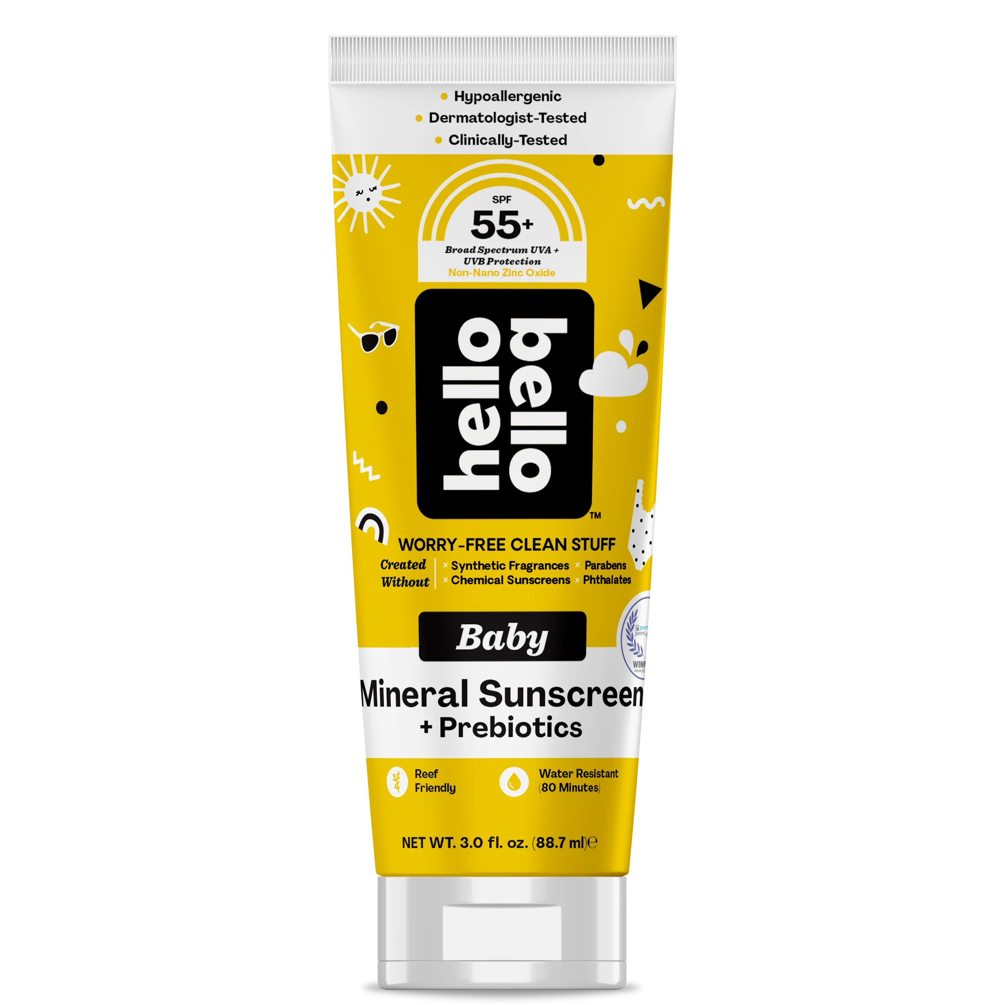 SPF 55+ Baby Prebiotic Mineral Sunscreen Lotion | Hello Bello