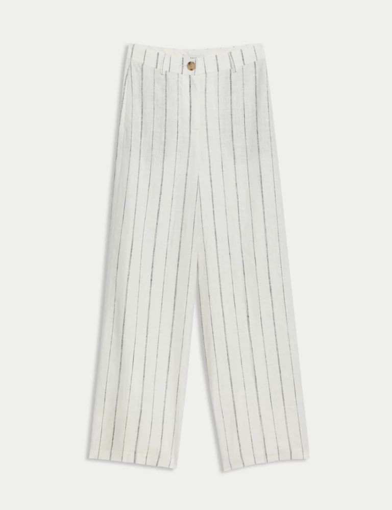 Linen Rich Striped Wide Leg Trousers | Marks & Spencer (UK)