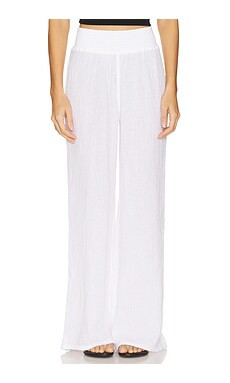 Michael Stars Susie Smocked Waist Pant in White from Revolve.com | Revolve Clothing (Global)