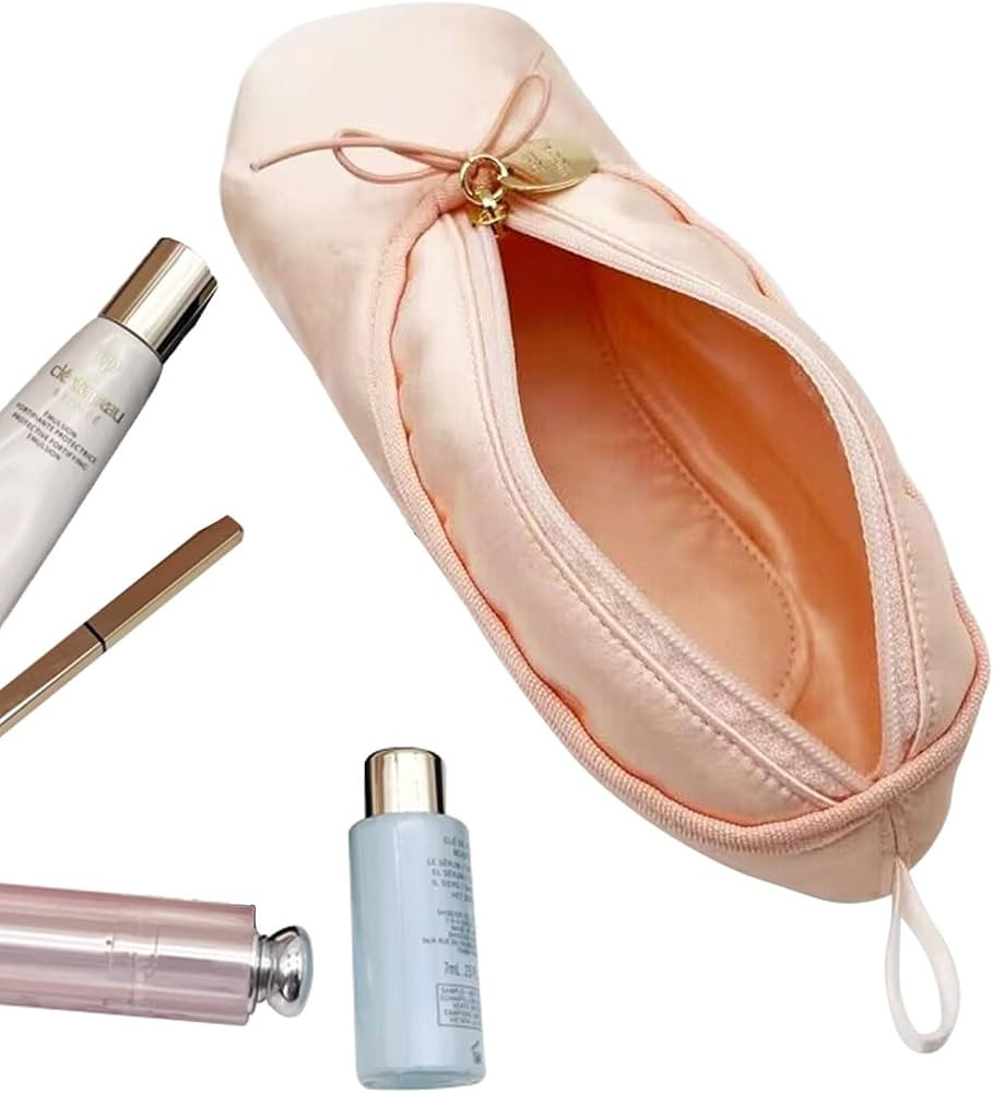 Makeup Ballet Bag, Cute Cosmetic Bag Dance Recital Gifts for Girls, Ballet Shoe Pencil Case Small... | Amazon (US)