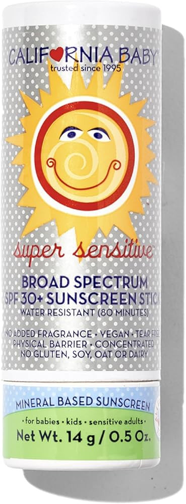 California Baby Super Sensitive SPF 30+ Sunscreen Stick | Broad Spectrum | Unscented Hypoallergen... | Amazon (US)