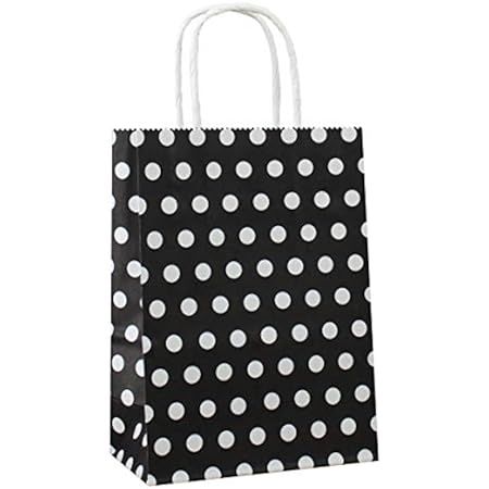 ADIDO EVA Medium Polka Dot Paper Gift Bags with Handles Black 8.3 x 10.6 x 4.3 In 25 PCS | Amazon (US)