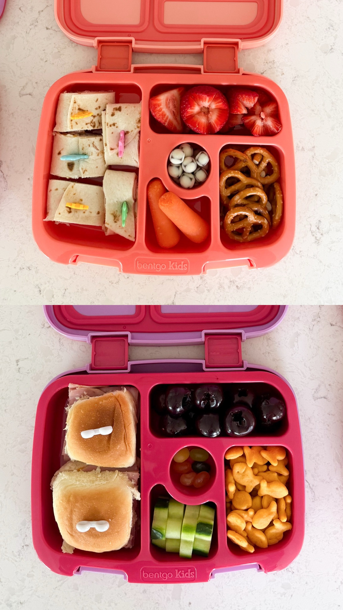 Back to packing lunches! My go-to formula is a main, fresh fruit, veggies, a savory snack and a little treat.

Bentgo lunch boxes, insulated kids lunch tote, kids water bottle, sandwich cutter set

#LTKsummer #LTKbag #LTKkids