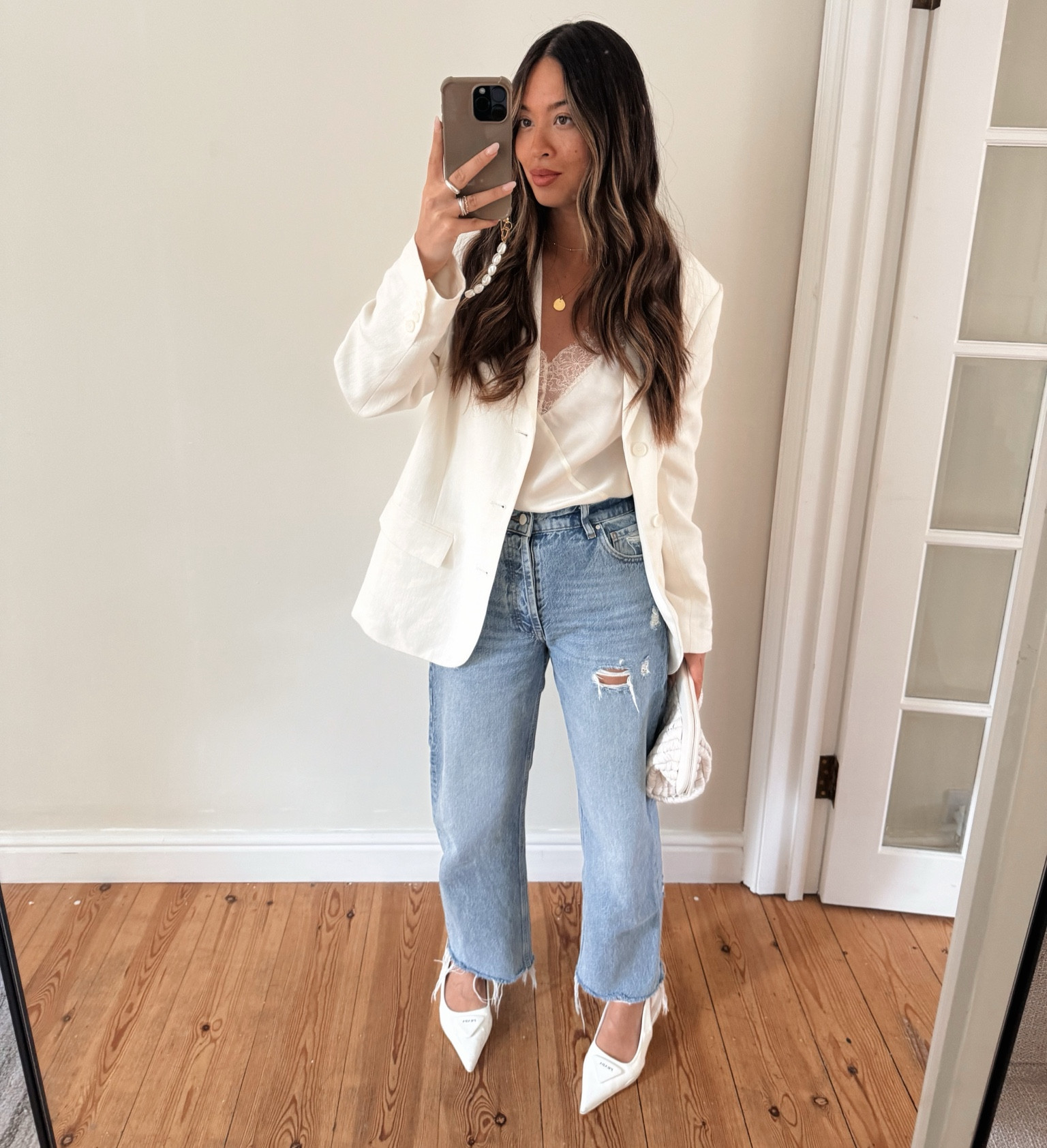 White lace with a little denim 🤍 jeans are Anine Bing (size 27) blazer is Zara (but linked alternatives) #ltkdenim #COS

#LTKeurope